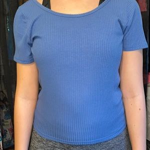 Hollister Blue Ribbed Crop